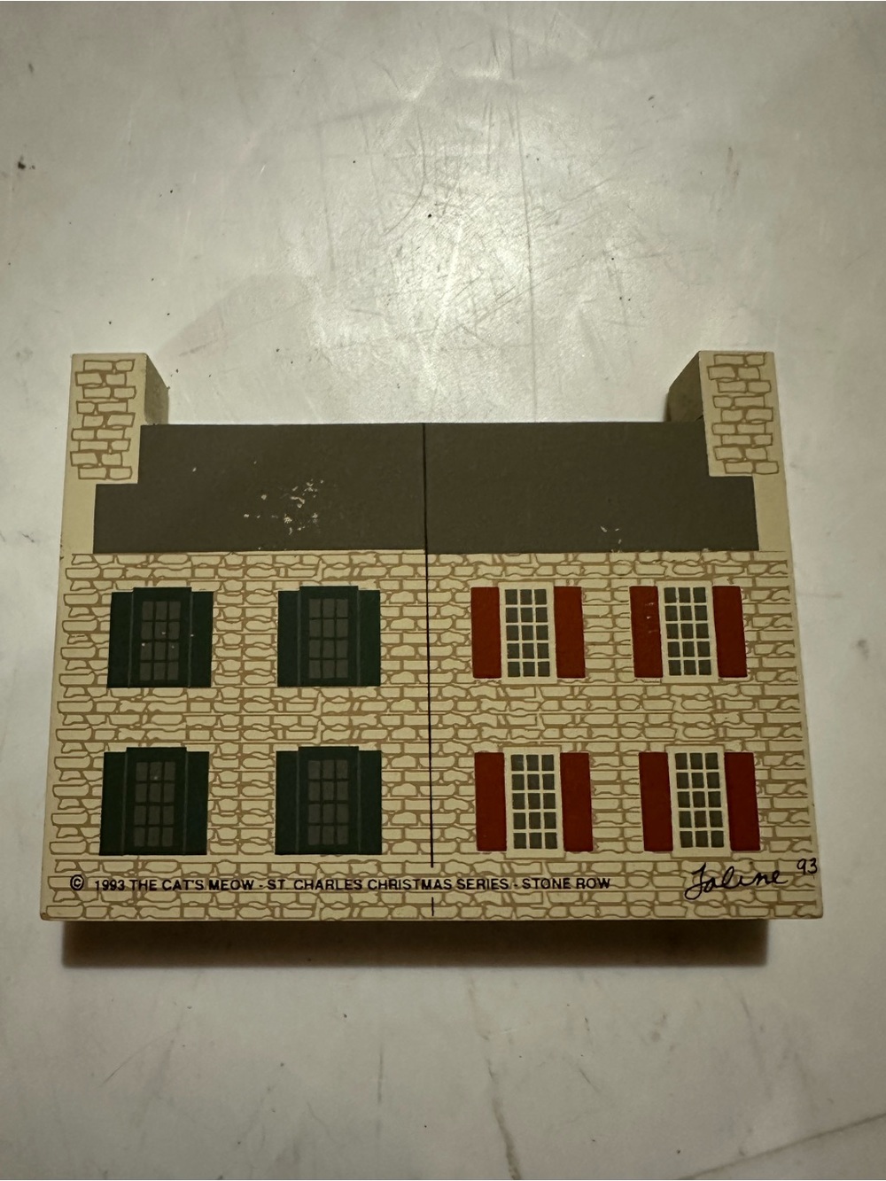1993 vintage the cats meow Saint Charles Christmas series Stone Row house